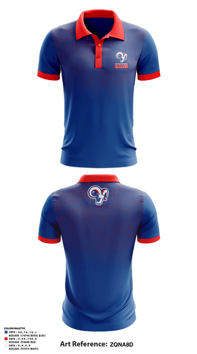 Greene Central Rams 3698079 Short Sleeve Performance Polo - 2