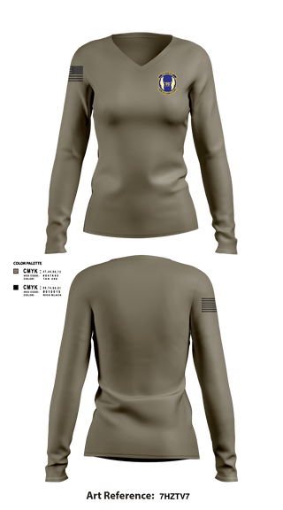 Women's Long Sleeve Vneck Shirt, 51SFS Metal Tigers, Air Force, Teamtime, Team time, sublimation, custom sports apparel, team uniforms, spirit wear, spiritwear, sports uniforms, custom shirts, team store, custom team store, fundraiser sports, apparel fundraiser