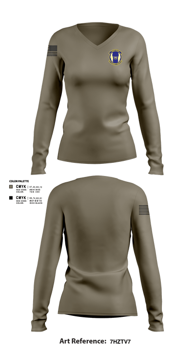 51SFS Metal Tigers 2477629 Women's Long Sleeve V-neck Shirt - 101