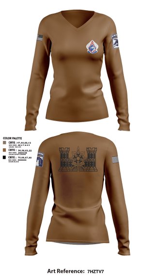 Women's Long Sleeve Vneck Shirt, XVIII ABN G2, Army, Teamtime, Team time, sublimation, custom sports apparel, team uniforms, spirit wear, spiritwear, sports uniforms, custom shirts, team store, custom team store, fundraiser sports, apparel fundraiser