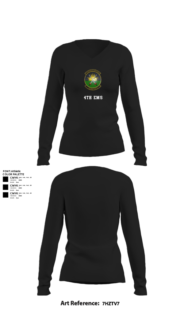 Women's Long Sleeve Vneck Shirt, 4th EMS, Air Force, Teamtime, Team time, sublimation, custom sports apparel, team uniforms, spirit wear, spiritwear, sports uniforms, custom shirts, team store, custom team store, fundraiser sports, apparel fundraiser