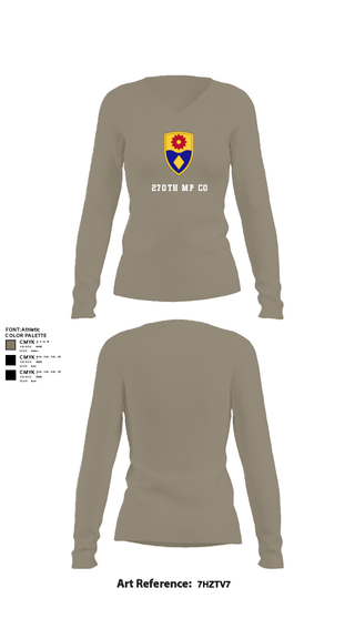 Women's Long Sleeve Vneck Shirt, 270th MP CO, National Guard, Teamtime, Team time, sublimation, custom sports apparel, team uniforms, spirit wear, spiritwear, sports uniforms, custom shirts, team store, custom team store, fundraiser sports, apparel fundraiser