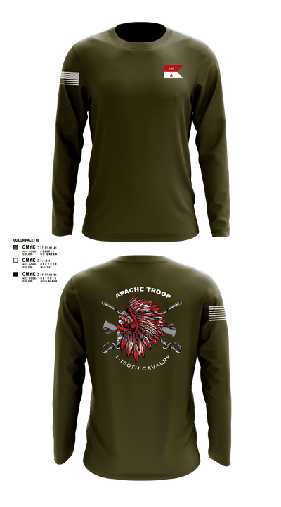 Apache Troop 1-150th 52177042 Long Sleeve Performance Shirt - 7