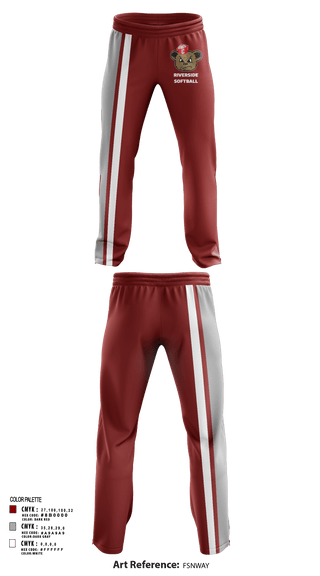 Sweatpants, Riverside, Softball, Teamtime, Team time, sublimation, custom sports apparel, team uniforms, spirit wear, spiritwear, sports uniforms, custom shirts, team store, custom team store, fundraiser sports, apparel fundraiser