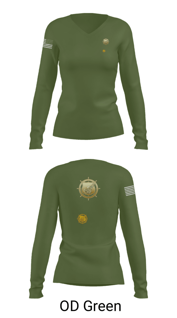 Women's Long Sleeve Vneck Shirt, 383rd MCT, Army, Teamtime, Team time, sublimation, custom sports apparel, team uniforms, spirit wear, spiritwear, sports uniforms, custom shirts, team store, custom team store, fundraiser sports, apparel fundraiser