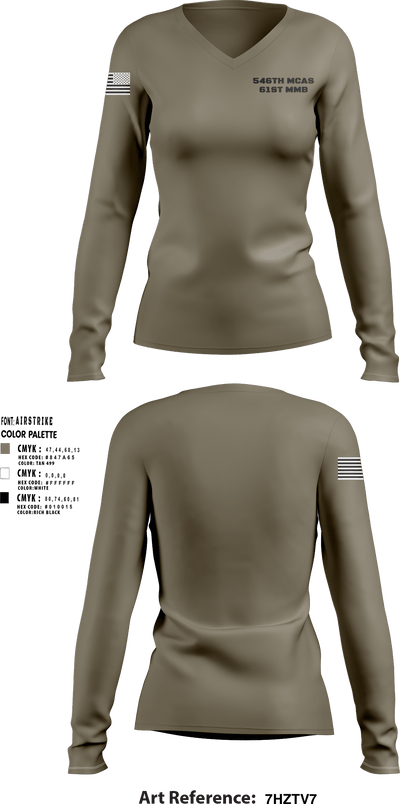 546th mcas 61st mmb 38908583 Women's Long Sleeve V-neck Shirt - 1