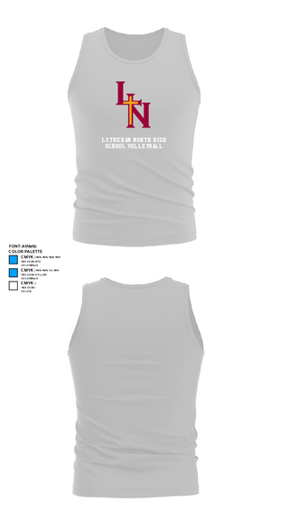 Tank Top, Lutheran North High School Volleyball, Women's Volleyball, Teamtime, Team time, sublimation, custom sports apparel, team uniforms, spirit wear, spiritwear, sports uniforms, custom shirts, team store, custom team store, fundraiser sports, apparel fundraiser
