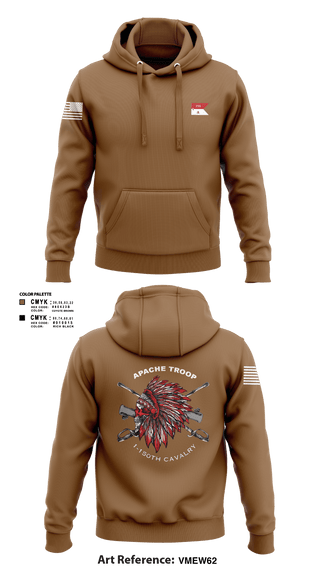 Hoodie, Apache Troop 1-150th, Army, Teamtime, Team time, sublimation, custom sports apparel, team uniforms, spirit wear, spiritwear, sports uniforms, custom shirts, team store, custom team store, fundraiser sports, apparel fundraiser