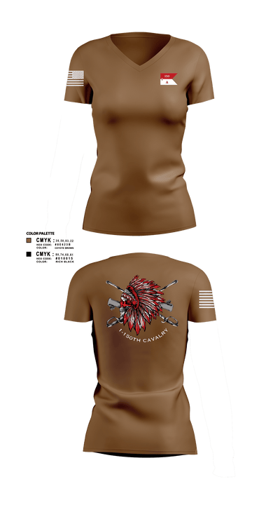 Apache Troop 1-150th 52177042 Women's Short Sleeve V-neck Shirt - 4