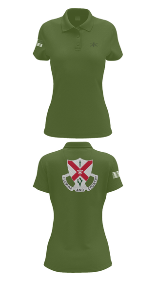 Women's Short Sleeve Performance Polo, C Co 1-124 Rifle Company, National Guard, Teamtime, Team time, sublimation, custom sports apparel, team uniforms, spirit wear, spiritwear, sports uniforms, custom shirts, team store, custom team store, fundraiser sports, apparel fundraiser
