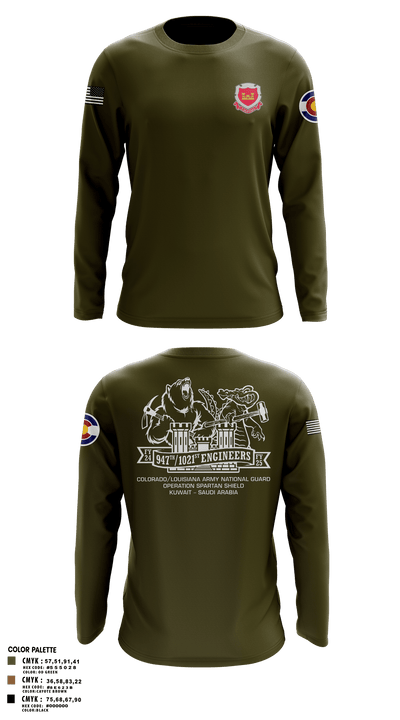 947th EVCC 3450605 Long Sleeve Performance Polo - 4