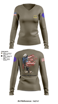 962D QUARTERMASTER COMPANY (MORTUARY AFFAIRS) 48662806 Women's Long Sleeve V-neck Shirt - 4