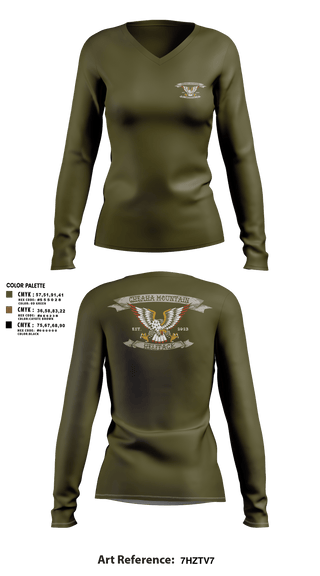 Women's Long Sleeve Vneck Shirt, Cheaha Mountain Helitack, Fire Department, Teamtime, Team time, sublimation, custom sports apparel, team uniforms, spirit wear, spiritwear, sports uniforms, custom shirts, team store, custom team store, fundraiser sports, apparel fundraiser