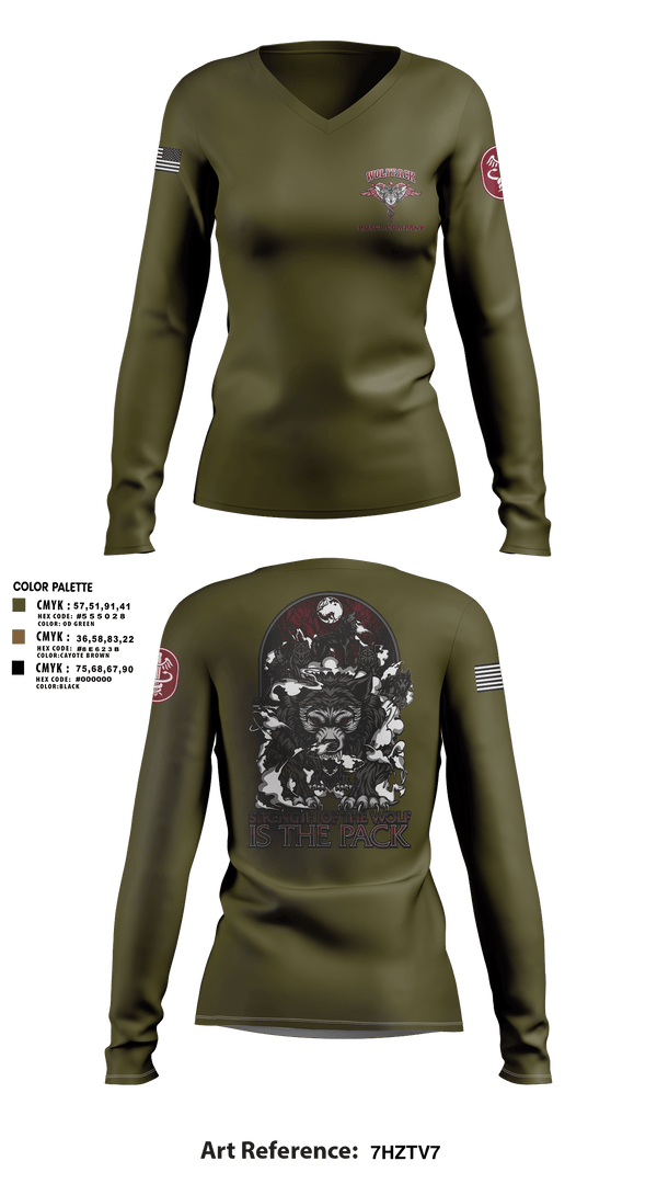 Women's Long Sleeve Vneck Shirt, Bravo Company, MRBn, Fort Belvoir, Army, Teamtime, Team time, sublimation, custom sports apparel, team uniforms, spirit wear, spiritwear, sports uniforms, custom shirts, team store, custom team store, fundraiser sports, apparel fundraiser