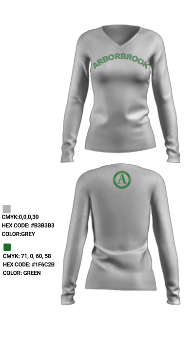 Arborbrook Christian Academy Falcons 15846524 Women's Long Sleeve V-neck Shirt - 2