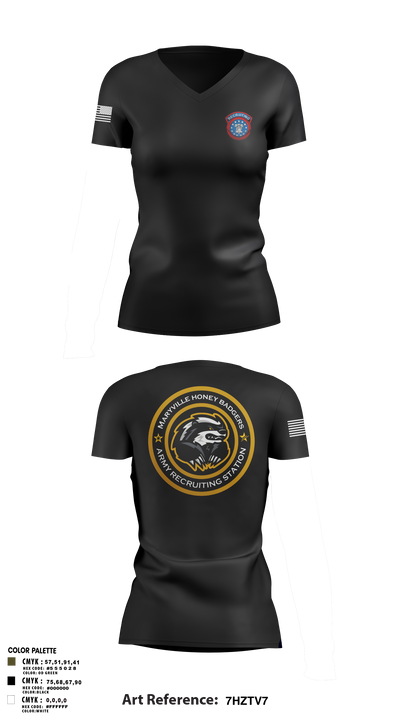 Maryville Honeybadger 60960842 Women's Short Sleeve V-neck Shirt - 3