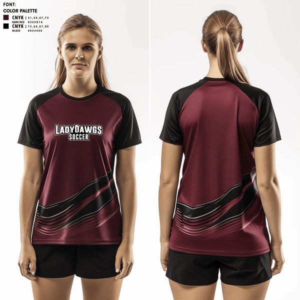 Short Sleeve Performance Shirt, LadyDawgs, Women's Soccer, Teamtime, Team time, sublimation, custom sports apparel, team uniforms, spirit wear, spiritwear, sports uniforms, custom shirts, team store, custom team store, fundraiser sports, apparel fundraiser