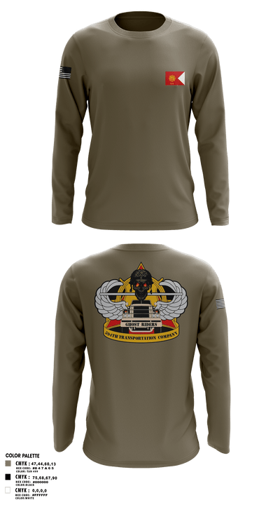 594th transportation 57328384 Long Sleeve Performance Shirt - 1