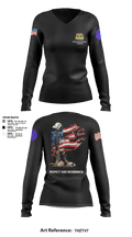 962D QUARTERMASTER COMPANY (MORTUARY AFFAIRS) 48662806 Women's Long Sleeve V-neck Shirt - 9