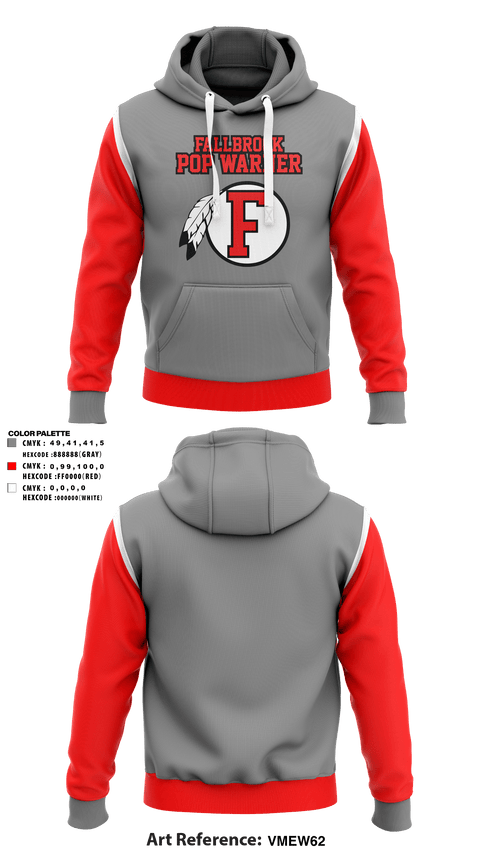 Hoodie, Fallbrook Pop Warner Football League, Football, Teamtime, Team time, sublimation, custom sports apparel, team uniforms, spirit wear, spiritwear, sports uniforms, custom shirts, team store, custom team store, fundraiser sports, apparel fundraiser