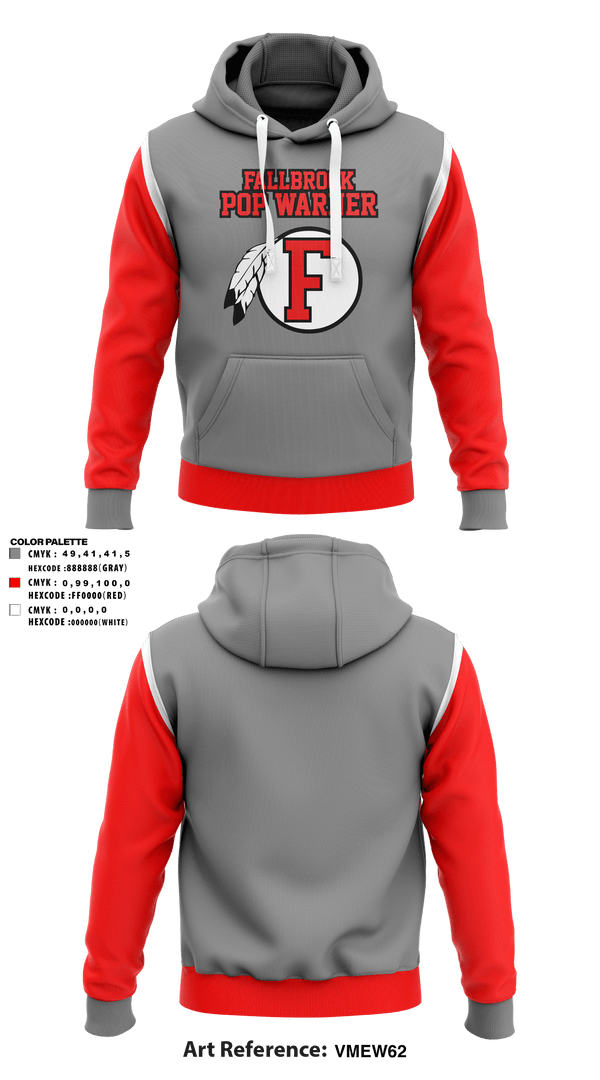 Hoodie, Fallbrook Pop Warner Football League, Football, Teamtime, Team time, sublimation, custom sports apparel, team uniforms, spirit wear, spiritwear, sports uniforms, custom shirts, team store, custom team store, fundraiser sports, apparel fundraiser