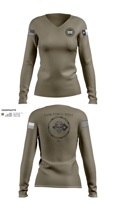 TFW S6 7101474 Women's Long Sleeve V-neck Shirt - 62