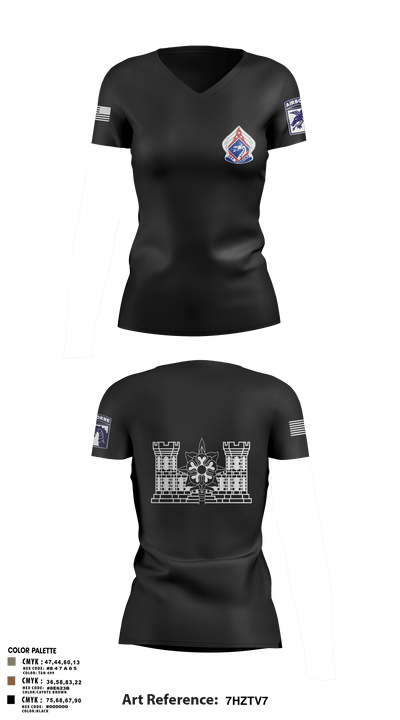 XVIII ABN G2 65000076 Women's Short Sleeve V-neck Shirt - 15