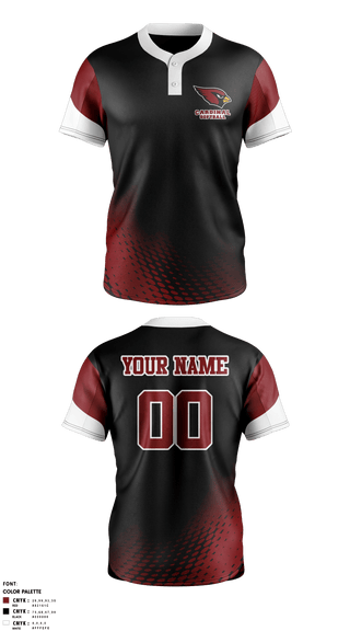 Two Button Softball Jersey, Pompton Lakes Cardinals, Softball, Teamtime, Team time, sublimation, custom sports apparel, team uniforms, spirit wear, spiritwear, sports uniforms, custom shirts, team store, custom team store, fundraiser sports, apparel fundraiser