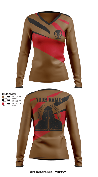 ObieWan 23588262 Women's Long Sleeve V-neck Shirt - 3