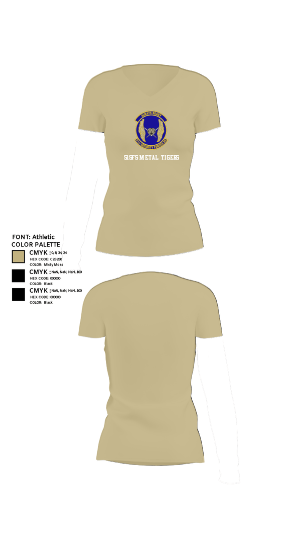Women's Short Sleeve Vneck Shirt, 51SFS Metal Tigers, Air Force, Teamtime, Team time, sublimation, custom sports apparel, team uniforms, spirit wear, spiritwear, sports uniforms, custom shirts, team store, custom team store, fundraiser sports, apparel fundraiser