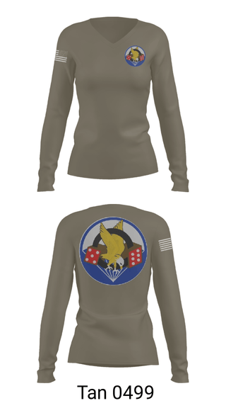 Women's Long Sleeve Vneck Shirt, 506th PIR, Army, Teamtime, Team time, sublimation, custom sports apparel, team uniforms, spirit wear, spiritwear, sports uniforms, custom shirts, team store, custom team store, fundraiser sports, apparel fundraiser