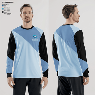 Long Sleeve Performance Shirt, Sharks, Men's Basketball, Teamtime, Team time, sublimation, custom sports apparel, team uniforms, spirit wear, spiritwear, sports uniforms, custom shirts, team store, custom team store, fundraiser sports, apparel fundraiser