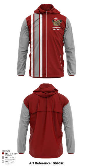 Windbreaker, Riverside, Softball, Teamtime, Team time, sublimation, custom sports apparel, team uniforms, spirit wear, spiritwear, sports uniforms, custom shirts, team store, custom team store, fundraiser sports, apparel fundraiser