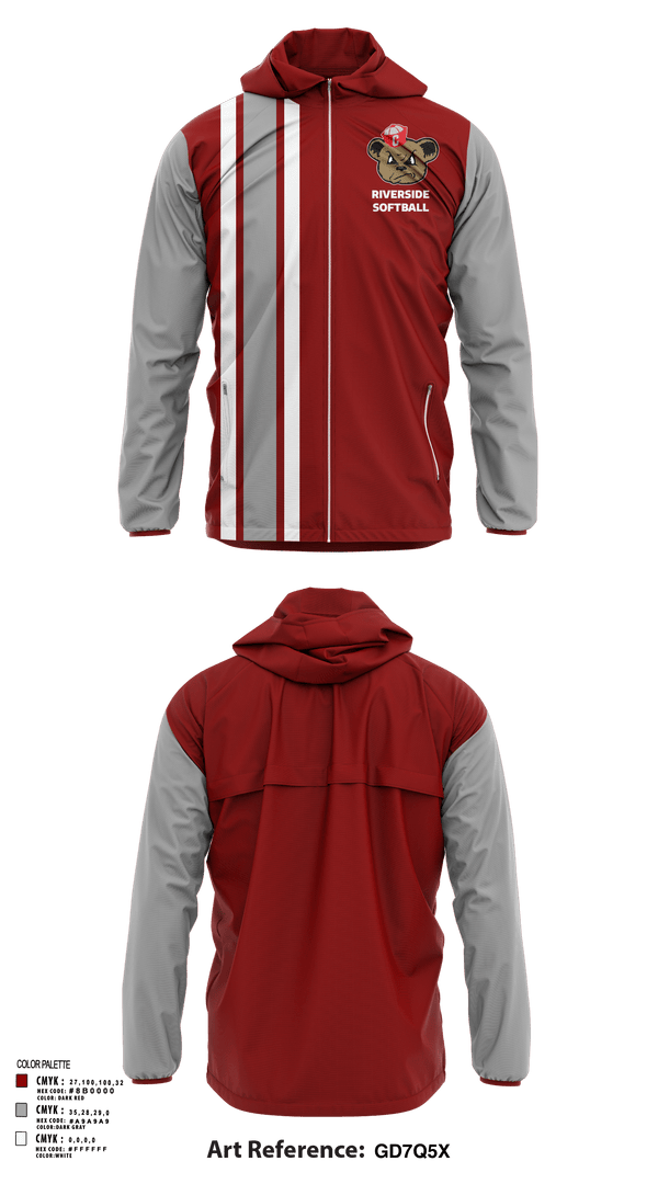 Windbreaker, Riverside, Softball, Teamtime, Team time, sublimation, custom sports apparel, team uniforms, spirit wear, spiritwear, sports uniforms, custom shirts, team store, custom team store, fundraiser sports, apparel fundraiser