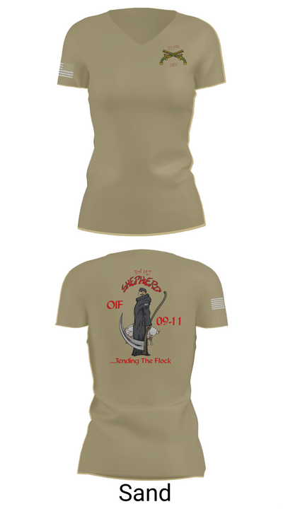 217th MP CO 3rd platoon Iraq 09-10 88609784 Women's Short Sleeve V-neck Shirt - 88
