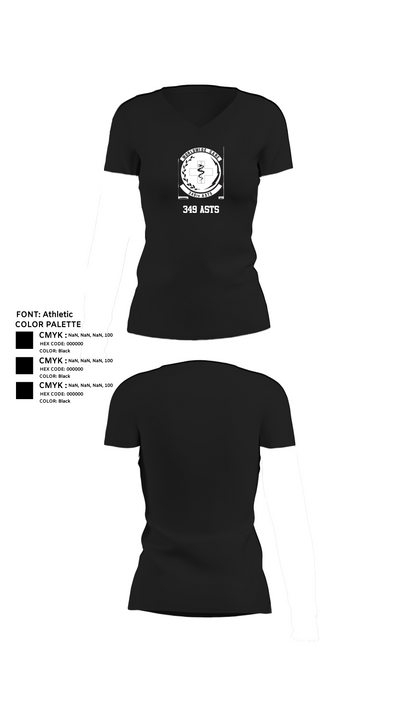 349 ASTS 29924821 Women's Short Sleeve V-neck Shirt - 24