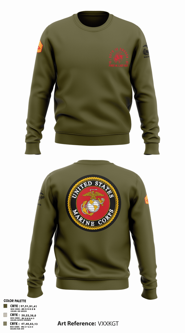 Crew Neck Sweatshirt, Zulu 109, Marines, Teamtime, Team time, sublimation, custom sports apparel, team uniforms, spirit wear, spiritwear, sports uniforms, custom shirts, team store, custom team store, fundraiser sports, apparel fundraiser