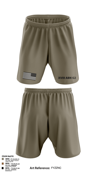 Athletic Shorts With Pockets, XVIII ABN G2, Army, Teamtime, Team time, sublimation, custom sports apparel, team uniforms, spirit wear, spiritwear, sports uniforms, custom shirts, team store, custom team store, fundraiser sports, apparel fundraiser