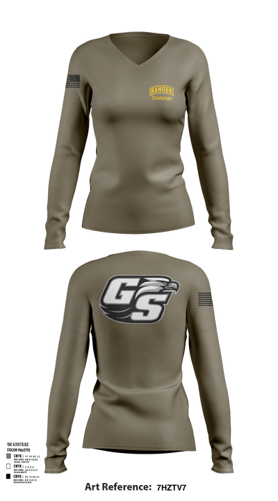 GASOU ROTC Ranger Challenge 95229056 Women's Long Sleeve V-neck Shirt - 51