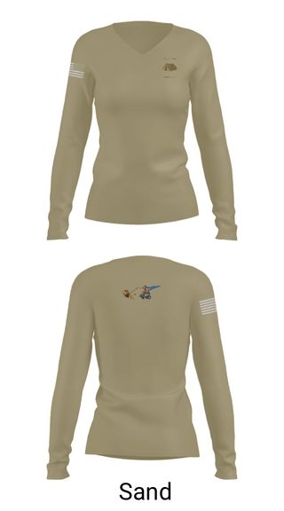Women's Long Sleeve Vneck Shirt, AOB-S, Army, Teamtime, Team time, sublimation, custom sports apparel, team uniforms, spirit wear, spiritwear, sports uniforms, custom shirts, team store, custom team store, fundraiser sports, apparel fundraiser