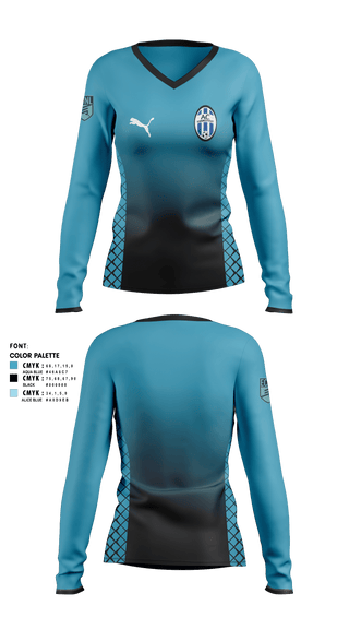 Women's Long Sleeve Vneck Shirt, Ac Connecticut, Men's Soccer, Teamtime, Team time, sublimation, custom sports apparel, team uniforms, spirit wear, spiritwear, sports uniforms, custom shirts, team store, custom team store, fundraiser sports, apparel fundraiser