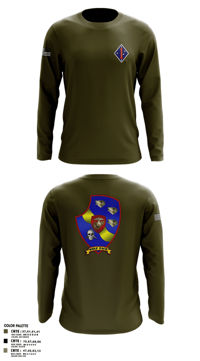 3rd LAR 1st MARDIV 13468961 Long Sleeve Performance Shirt - 1