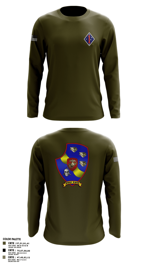 Long Sleeve Performance Shirt, 3rd LAR 1st MARDIV, Marines, Teamtime, Team time, sublimation, custom sports apparel, team uniforms, spirit wear, spiritwear, sports uniforms, custom shirts, team store, custom team store, fundraiser sports, apparel fundraiser
