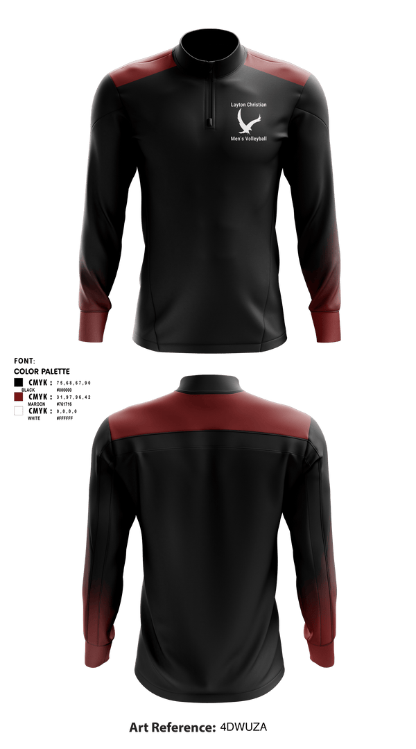 Quarter Zip Jacket, Eagles, Men's Volleyball, Teamtime, Team time, sublimation, custom sports apparel, team uniforms, spirit wear, spiritwear, sports uniforms, custom shirts, team store, custom team store, fundraiser sports, apparel fundraiser