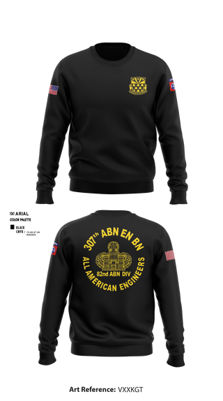 Crew Neck Sweatshirt, 307th Airborne Engineers Battalion, , Teamtime, Team time, sublimation, custom sports apparel, team uniforms, spirit wear, spiritwear, sports uniforms, custom shirts, team store, custom team store, fundraiser sports, apparel fundraiser