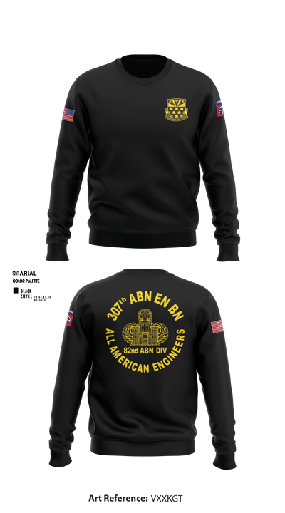 307th Airborne Engineers Battalion 33319086 Crew Neck Sweatshirt - 1