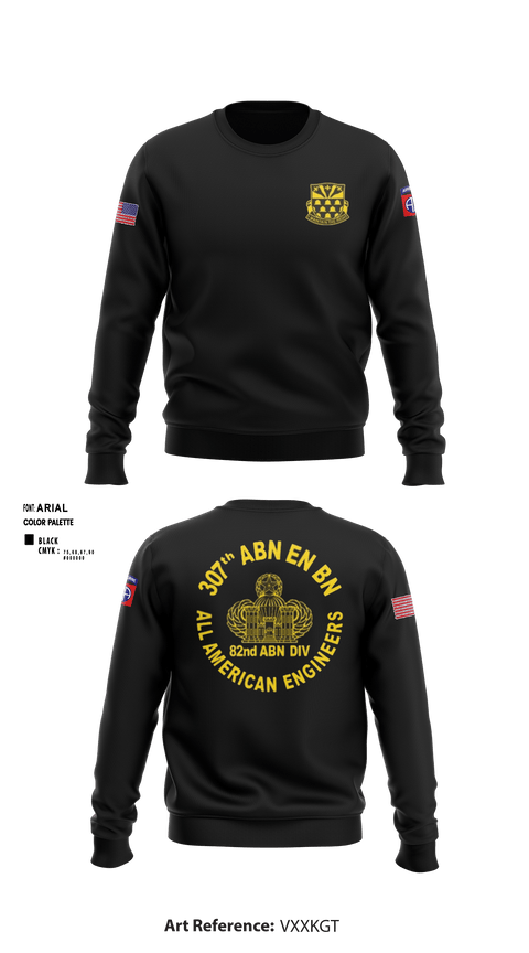 Crew Neck Sweatshirt, 307th Airborne Engineers Battalion, , Teamtime, Team time, sublimation, custom sports apparel, team uniforms, spirit wear, spiritwear, sports uniforms, custom shirts, team store, custom team store, fundraiser sports, apparel fundraiser