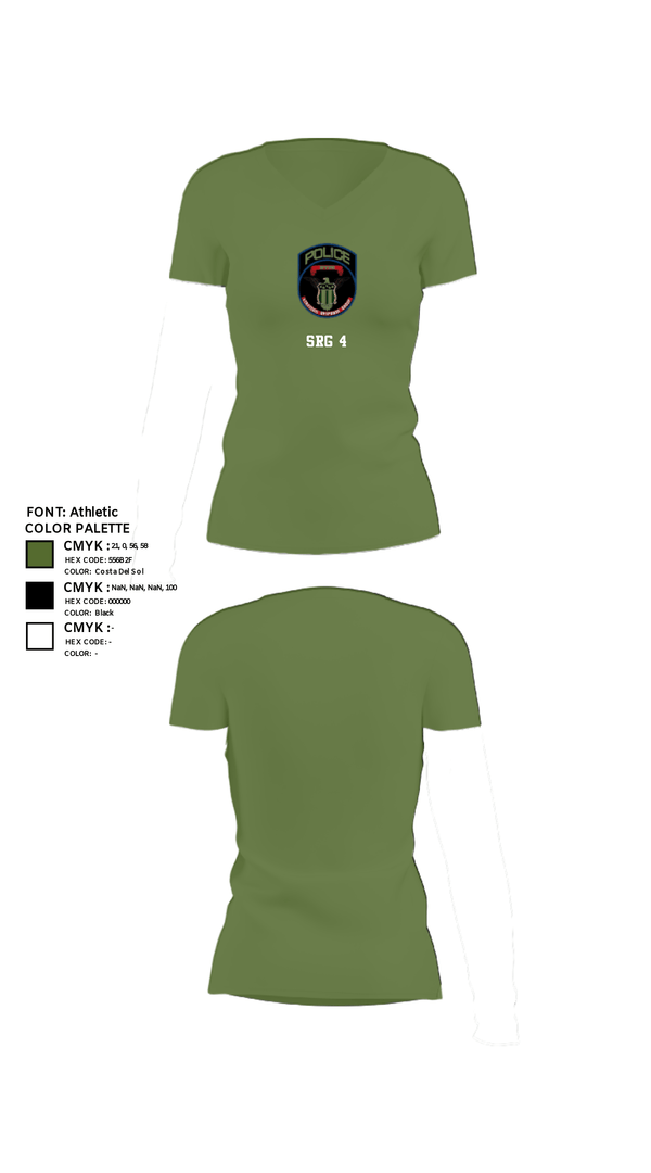 Women's Short Sleeve Vneck Shirt, SRG 4, Police, Teamtime, Team time, sublimation, custom sports apparel, team uniforms, spirit wear, spiritwear, sports uniforms, custom shirts, team store, custom team store, fundraiser sports, apparel fundraiser
