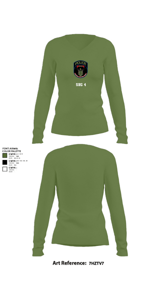 Women's Long Sleeve Vneck Shirt, SRG 4, Police, Teamtime, Team time, sublimation, custom sports apparel, team uniforms, spirit wear, spiritwear, sports uniforms, custom shirts, team store, custom team store, fundraiser sports, apparel fundraiser