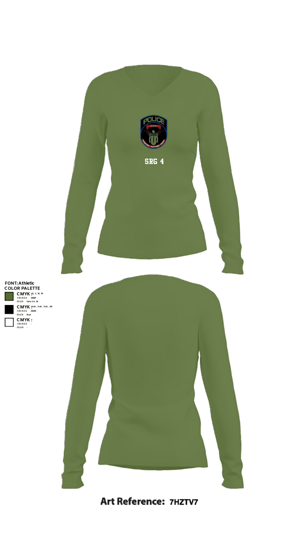 Women's Long Sleeve Vneck Shirt, SRG 4, Police, Teamtime, Team time, sublimation, custom sports apparel, team uniforms, spirit wear, spiritwear, sports uniforms, custom shirts, team store, custom team store, fundraiser sports, apparel fundraiser